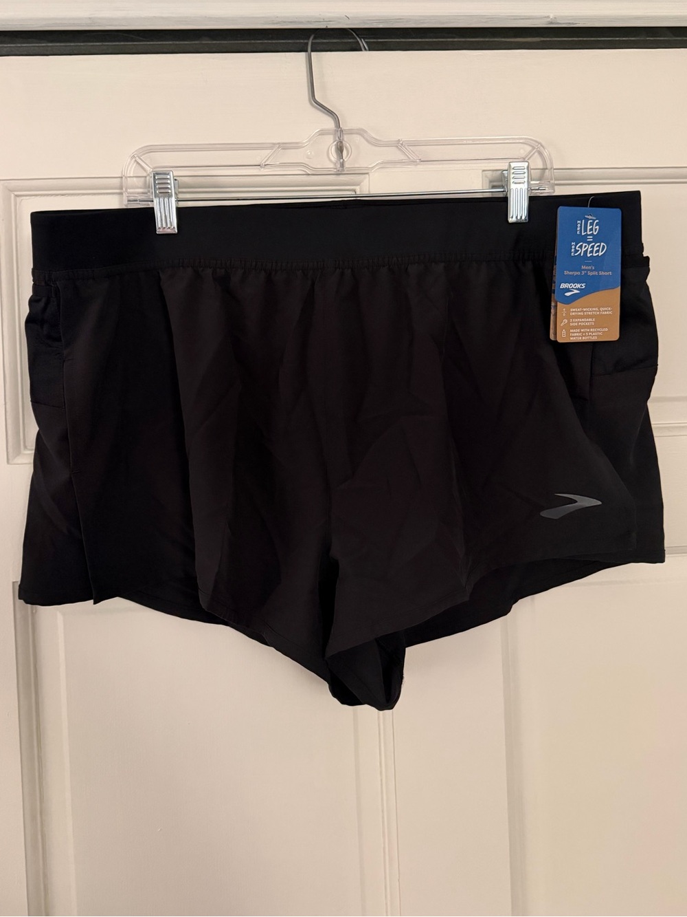 Brooks Sherpa 3” Split Black Running Short Lined Men’s XL
